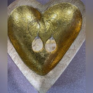 New wired rose quartz earrings (sterling silver)